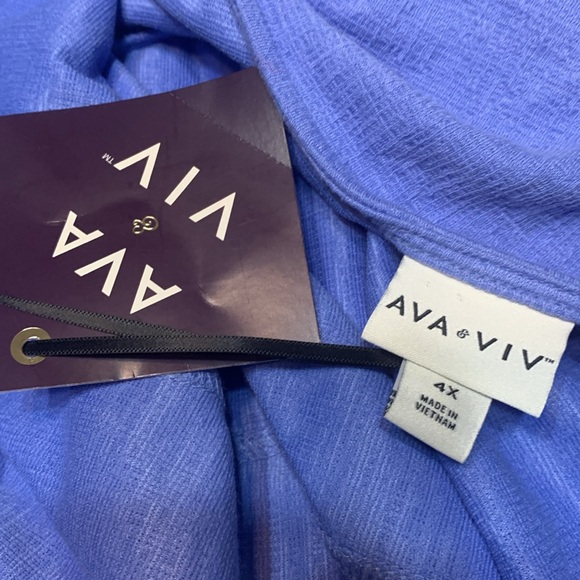 AVA & VIV periwinkle 4X tank with Sweetheart neckline. NWT - Picture 3 of 4